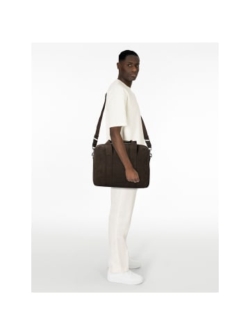 Marc O'Polo Aktentasche Leder 37 cm Laptopfach dark nickle