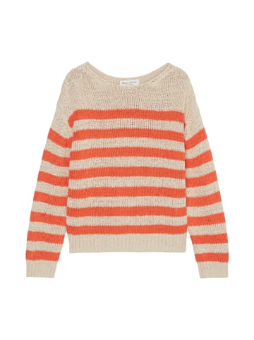 Marc O'Polo Gestreifter Pullover loose in multi/ fruity orange