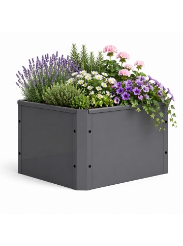 VCM Metall Beet Pflanzkasten Blumentopf 50x40 Balora M in Schwarz