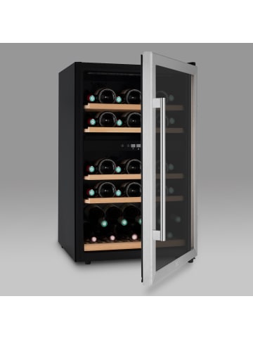 Les Petits Champs Weinkühlschrank Dual Zone 53 Flaschen CAVCD53 Silber Energieklasse G