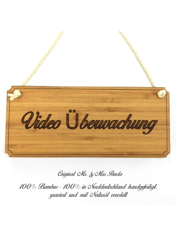 Mr. & Mrs. Panda Werbeschild Video Überwachung mit Spruch in Keine Angabe