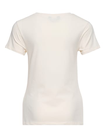 Queen Kerosin Queen Kerosin Kurzarmshirt mit großem Vintage Druck vorne We can do it in creme