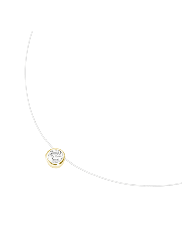 Smart Jewel Collier Schwebender Stein, Zirkonia in Gold