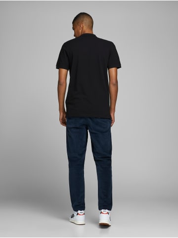 Jack & Jones Einfarbiges Polo Hemd Pique T-Shirt mit Kragen JJEBASIC in Schwarz