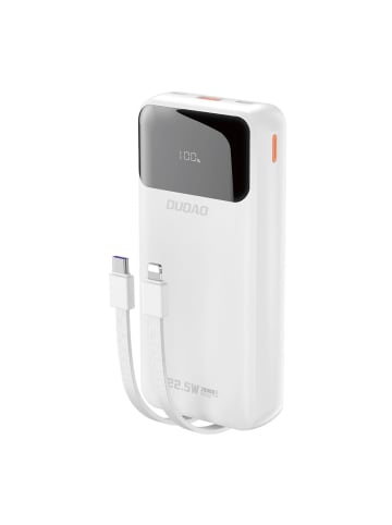 COFI 1453 Powerbank 20000 mAh 22,5 W PD USB-C / USB-A / integrierte USB-C Kabel in Weiß