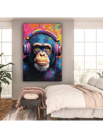 OnlyWow Leinwand Bilder Bunte Schimpanse