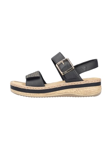 rieker Rimo-Sandalen aus Leder mit Keilabsatz Schwarz