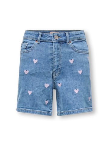 KIDS ONLY Denimshorts Herz-Stickerei KOGJUICY in light medium blue denim