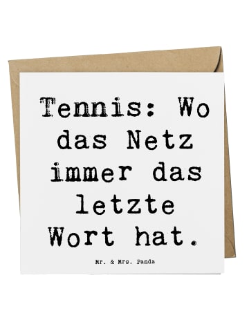 Mr. & Mrs. Panda Einladungskarte Spruch Tennis Netz mit Spruch in Weiß
