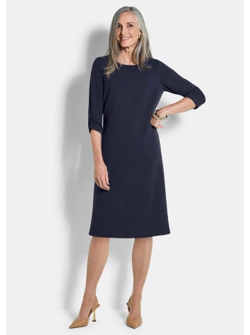 GOLDNER Kurzgröße:  Jerseykleid mit Krepp-Qualität in marine