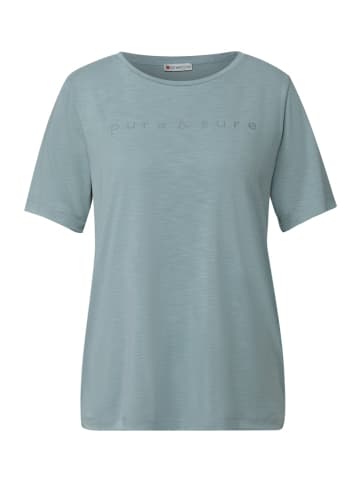 Street One Silk-Look Shirt mit Wording in Blau