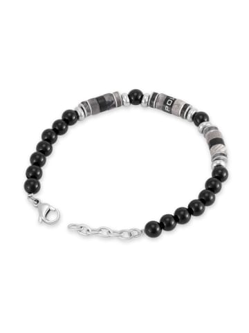 Police Herren-Armband Cylindra Grau/Schwarz