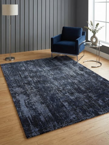 KADIMA DESIGN Teppich Velours, Hochwertig, Polyester, Schalldämmend, Dekorativ in Dunkelblau