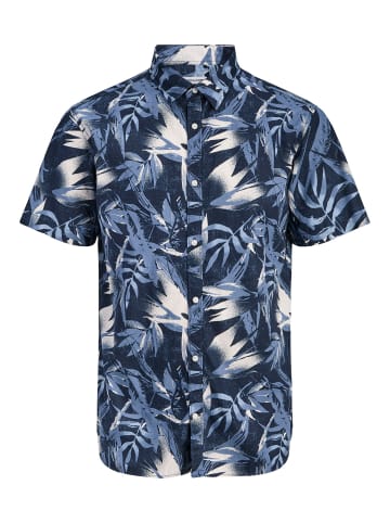 JACK & JONES PLUS Hawaii-Hemd in Navy Blazer