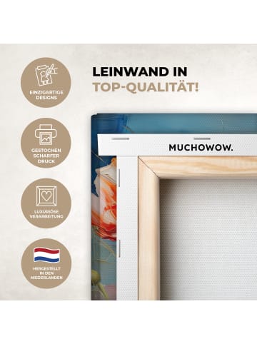 MuchoWow Poster mit Leiste Bunte Blumen (BxH)