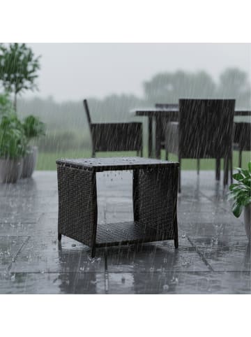 relaxdays Balkontisch in Braun - (B)45 x (H)40 x (T)45 cm