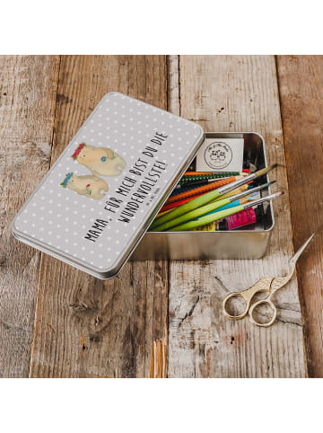 Mr. & Mrs. Panda Geschenkbox Bären mit Blumenkranz mit Spruch in Grau Pastell