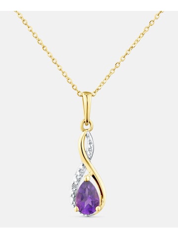 Diamant L'éternel Kette mit Anhänger, mit Amethyst, 375 Gelbgold