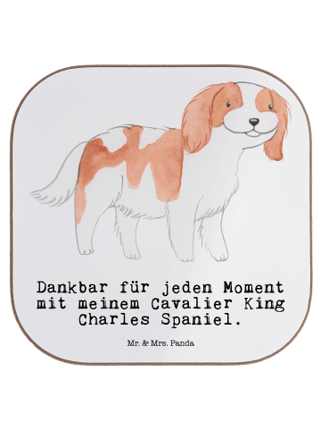 Mr. & Mrs. Panda Untersetzer Cavalier King Charles Spaniel Momen... in Weiß
