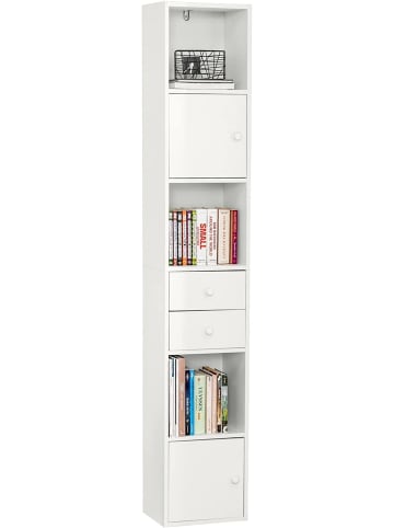 SoBuy Bücherregal in Weiß - (B)33 x (H)188 x (T)24cm