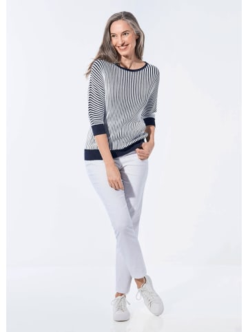 GOLDNER Pullover in marine / weiß / gestreift