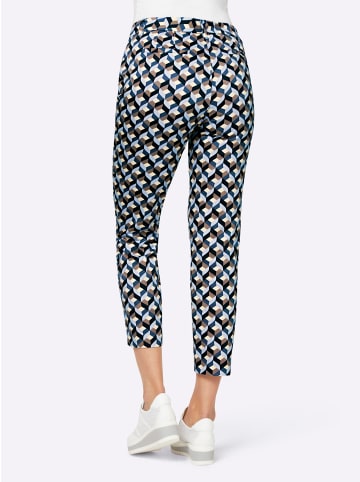 Heine Druck-Hose in bleu-dunkeltaupe-bedruckt