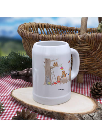 Mr. & Mrs. Panda Bierkrug Waldtiere Picknick ohne Spruch in Weiß