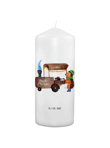 Mr. & Mrs. Panda Kerze Igel Maronen ohne Spruch in Weiß