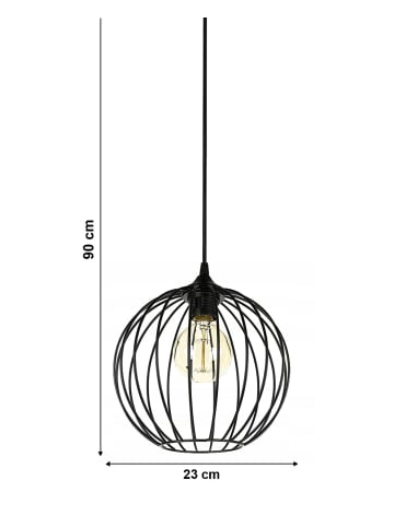 Licht-Erlebnisse Pendelleuchte Ø 23 x (T)90 cm in SchwarzSchwarz