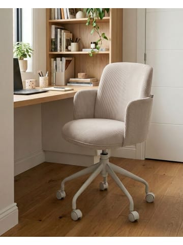 Beliani Bürostuhl DRYDEN in Beige/Weiß - (W) 60 x (H) 84 x (L) 60 cm