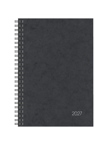 BRUNNEN Buchkalender 796 A5 1 Woche/2 Seiten Karton-Einband schwarz 2027