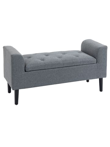 HOMCOM Sitzbank-116B x 44T x 58H cm-Hellgrau+Schwarz