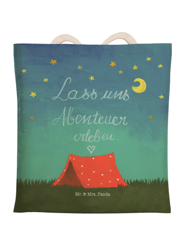 Mr. & Mrs. Panda Tote Bag Flasche Abenteuer mit Spruch in Bunt