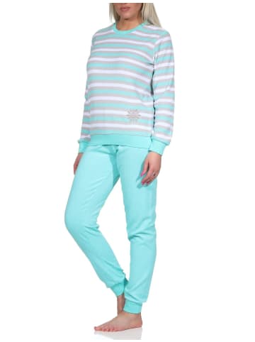 NORMANN Frottee Schlafanzug lang Pyjama - 75041 in mint
