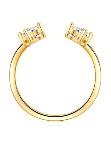 Glanzstücke München Ring aus Sterling Silber mit Zirkonia in gelbgold