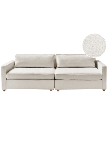 Beliani 3-Sitzer Sofa VINSTRA in Weiß/Braun - (W) 250 x (H) 80 x (L) 125 cm