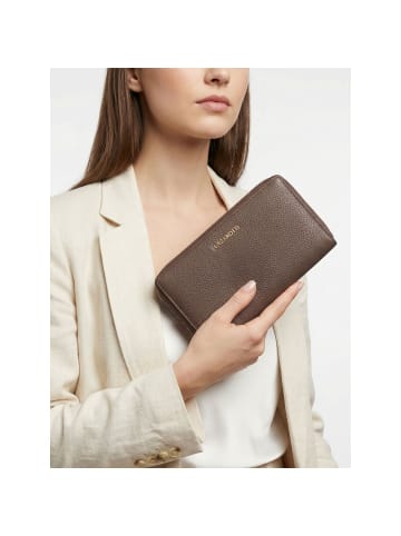Lazarotti Bologna Leather XL Double Zip-Around Geldbörse RFID Leder 20 cm taupe