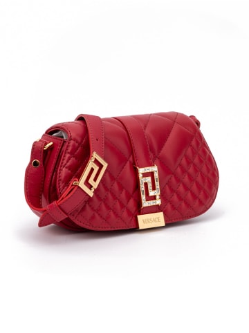 Versace Rot Leder gesteppt Schulter Riemen Tasche