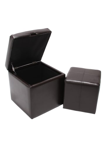 MCW 2er-Set Hocker mit Aufbewahrung, Braun