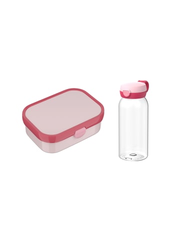 Mepal 2er Set Lunchset (Flasche mit Klappdeckel) Campus 600 ml + 750 ml in Cool Pink