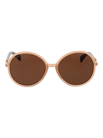 Max Mara Frauen Sonnenbrille Rund Beige