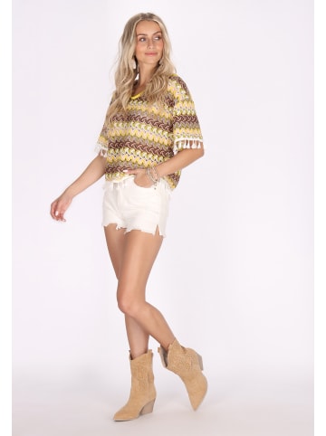 IZIA Damen Hoodie in Gelb Mehrfarbig
