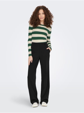 JACQUELINE de YONG Gestreifter Langarm Strickpullover Geripptes Basic JDYPLUM in Grasgrün