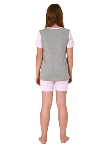 NORMANN Shorty Pyjama kurzarm Pferde - 74805 in grau
