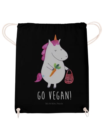 Mr. & Mrs. Panda Sportrucksack Einhorn Vegan mit Spruch in Schwarz