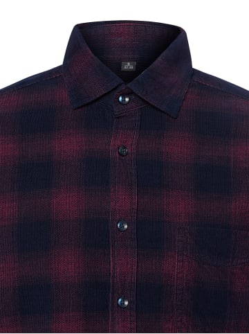 Nils Sundström Hemd in himbeer marine