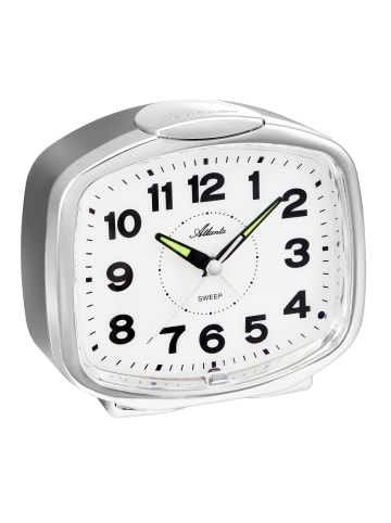 Atlanta Wecker Quarz mit Glockensignal Grau/Silberfarben