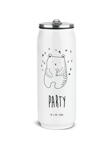 Mr. & Mrs. Panda Getränkedosen Trinkflasche Bär Party mit Spruch in Weiß