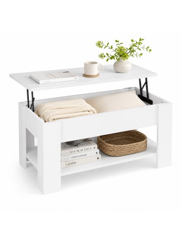 relaxdays Couchtisch in Weiß - (B)98 x (H)42 x (T)50 cm
