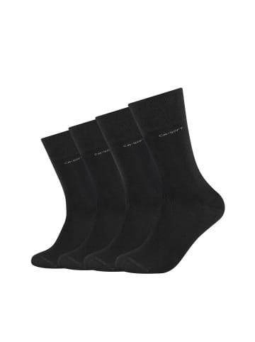 camano Socken für Damen und Herren Businesssocken Komfortbund Bequem Langlebig Baumwolle Soft  mit verstärktem Fersen- und Zehenbereich 4er Pack ca-soft in Schwarz